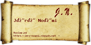 Járó Noémi névjegykártya